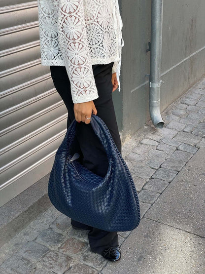 Sac à main élégant en cuir vegan – Style intemporel et détails tressés