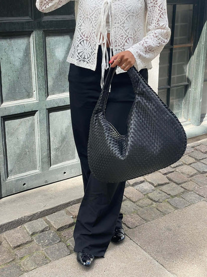Sac à main élégant en cuir vegan – Style intemporel et détails tressés