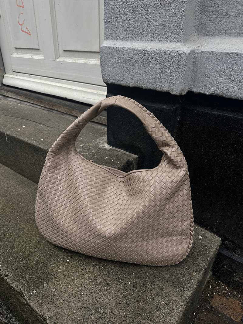Sac à main élégant en cuir vegan – Style intemporel et détails tressés