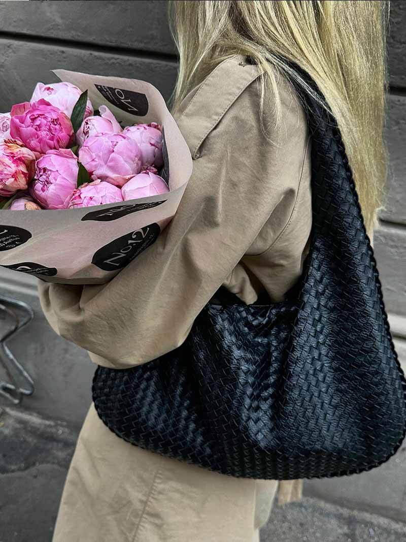 Sac à main élégant en cuir vegan – Style intemporel et détails tressés